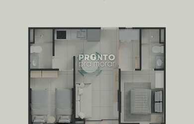 Imagem: O apartamento possui 2 Dormitórios, 1 Suíte, 1 Banheiro, 1