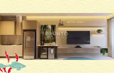 Imagem: O studio possui 1 Dormitório, 1 Banheiro, 1 Vaga na garagem