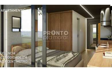 Imagem: O apartamento possui 1 Dormitório, 1 Banheiro, 1 Vaga na garagem