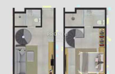 Imagem: O apartamento possui 1 Dormitório, 1 Suíte, 1 Banheiro, 1