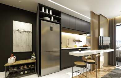 Imagem: O apartamento possui 2 Dormitórios, 1 Banheiro, 1 Vaga na garagem