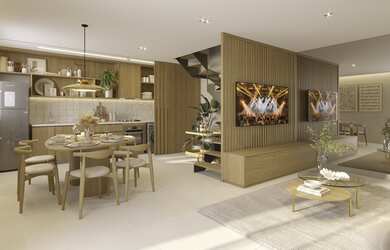 Imagem: A casa em condomínio possui 3 Dormitórios, 1 Suíte, 3 Banheiros