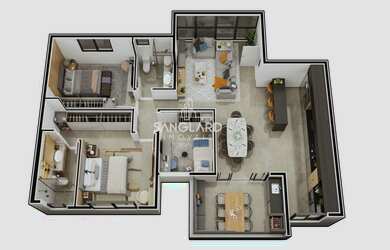 Imagem: O apartamento possui 3 Dormitórios, 1 Suíte, 1 Banheiro, 2