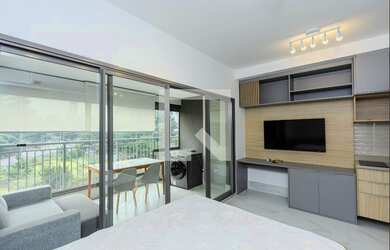 Imagem: A kitnet possui 1 Dormitório, 1 Suíte, 1 Banheiro, 1 Vaga