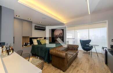 Imagem: O apartamento possui 1 Dormitório, 1 Banheiro, 1 Vaga na garagem