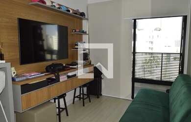 Imagem: O apartamento possui 1 Dormitório, 1 Banheiro, 1 Vaga na garagem