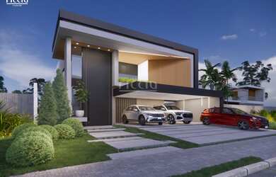 Imagem: A casa em condomínio possui 4 Dormitórios, 4 Suítes, 6 Banheiros