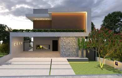 Imagem: A casa em condomínio possui 4 Suítes, 6 Banheiros, 2 Vagas