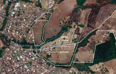 Imagem: O terreno possui 96.000m² de Área Privada e está localizado