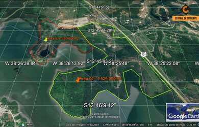 Imagem: O terreno possui 1350000m² de Área Privada e está localizado