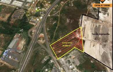 Imagem: O terreno possui 25.000m² de Área Privada e está localizado