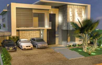 Imagem: A casa possui 4 Dormitórios, 4 Suítes, 6 Banheiros, 6 Vagas