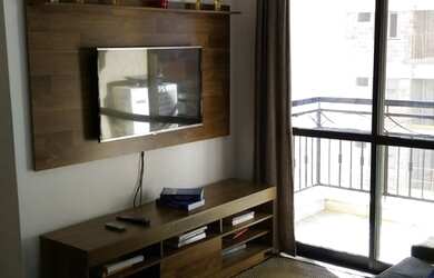 Imagem: O apartamento possui 1 Dormitório, 1 Suíte, 2 Banheiros, 1