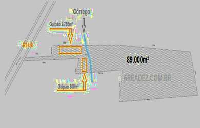 Imagem: O depósito possui 4 Banheiros, 12 Vagas na garagem, 89.000m²
