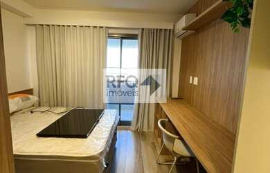 Imagem: O studio possui 1 Dormitório, 1 Banheiro, 29m² de Área e