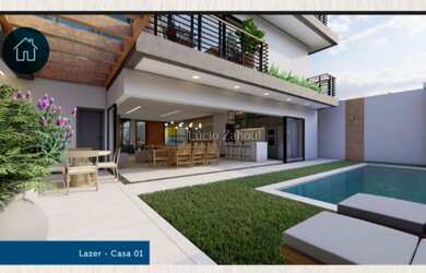 Imagem: A casa em condomínio possui 5 Dormitórios, 5 Suítes, 6 Banheiros