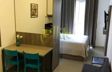 Imagem: O apartamento possui 1 Dormitório, 1 Banheiro, 1 Vaga na garagem