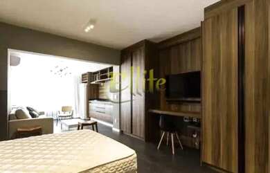 Imagem: O studio possui 1 Dormitório, 1 Banheiro, 1 Vaga na garagem