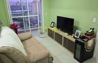 Imagem: O apartamento possui 1 Dormitório, 1 Banheiro, 1 Vaga na garagem