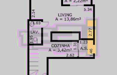 Imagem 3: Apto duplex - locação - mobiliado - 1 suite , cozinha, 1 vaga - 42m...