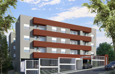 Imagem: O apartamento possui 2 Dormitórios, 1 Banheiro, 1 Vaga na garagem