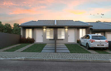 Imagem: A casa e possui 3 Dormitórios, 1 Suíte, 2 Banheiros, 1 Vaga