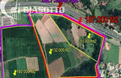 Imagem: O terreno possui 327.000m² de Área Privada e está localizado