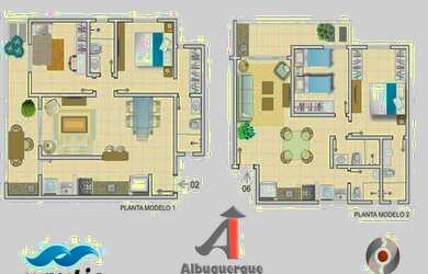 Imagem: O apartamento possui 2 Dormitórios, 1 Suíte, 1 Banheiro, 1