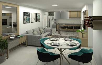 Imagem: O apartamento possui 2 Dormitórios, 1 Banheiro, 1 Vaga na garagem