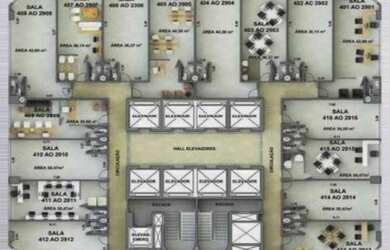 Imagem: A sala comercial possui 1 Banheiro, 1 Vaga na garagem, 44m²