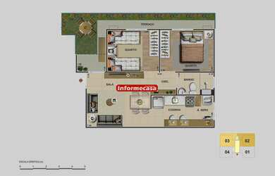 Imagem 3: Aluguel de Apartamento em Campo Grande, Rio de Janeiro - 2 quartos, 42m²,...