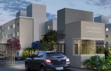 Imagem: O apartamento possui 2 Dormitórios, 1 Banheiro, 1 Vaga na garagem