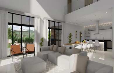 Imagem: A casa possui 4 Dormitórios, 4 Suítes, 6 Banheiros, 6 Vagas