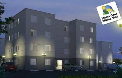 Imagem: O apartamento possui 2 Dormitórios, 1 Banheiro, 1 Vaga na garagem