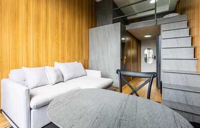 Imagem: O apartamento possui 1 Dormitório, 1 Banheiro, 43m² de Área