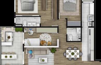 Imagem 7: Apartamento de 3 quartos com suíte e 2 vagas no Bacacheri, Curitiba Venha...