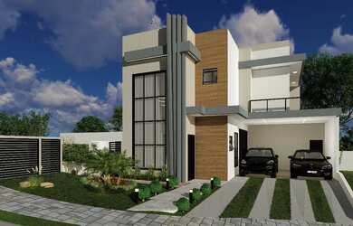 Imagem: A casa em condomínio possui 4 Dormitórios, 4 Suítes, 5 Banheiros