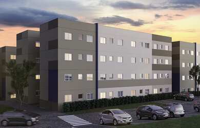 Imagem: O apartamento possui 2 Dormitórios, 1 Banheiro, 1 Vaga na garagem