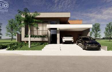 Imagem: A casa em condomínio possui 4 Dormitórios, 4 Suítes, 6 Banheiros