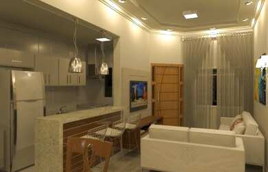 Imagem: A casa possui 2 Dormitórios, 1 Banheiro, 2 Vagas na garagem