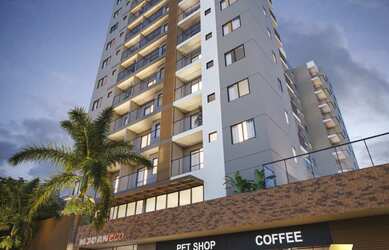 Imagem: O apartamento possui 1 Dormitório, 1 Banheiro, 1 Vaga na garagem