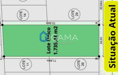 Imagem: O terreno possui 1.735m² de Área Privada e está localizado
