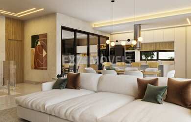 Imagem: A casa em condomínio possui 4 Dormitórios, 4 Suítes, 5 Banheiros