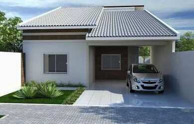 Imagem: A casa possui 3 Dormitórios, 1 Banheiro, 2 Vagas na garagem