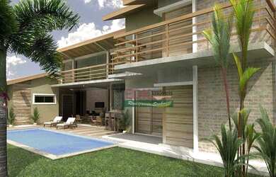 Imagem: A casa em condomínio possui 4 Dormitórios, 4 Banheiros, 4