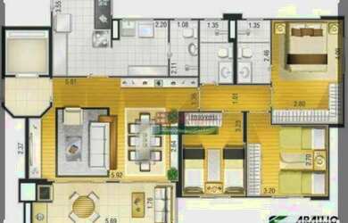 Imagem: O apartamento possui 3 Dormitórios, 2 Banheiros, 2 Vagas na
