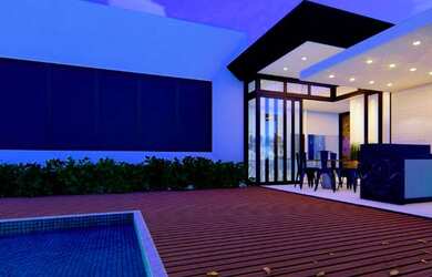 Imagem: A casa em condomínio possui 4 Dormitórios, 4 Banheiros, 2