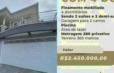 Imagem: A casa possui 4 Dormitórios, 4 Banheiros, 2 Vagas na garagem