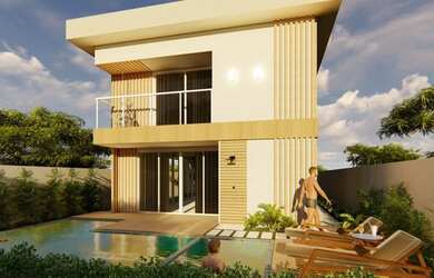 Imagem: A casa possui 4 Dormitórios, 4 Banheiros, 2 Vagas na garagem