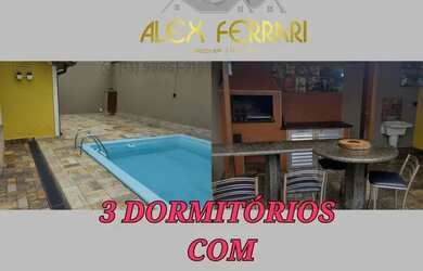 Imagem: A casa possui 3 Dormitórios, 3 Banheiros, 2 Vagas na garagem